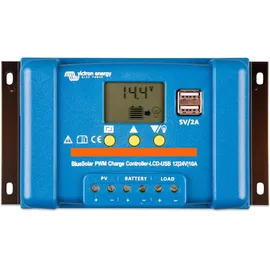 Victron Energy BlueSolar PWM-LCD&USB 12/24V 10A Laderegler 16,9 cm x 9,6 cm x 3,6 cm