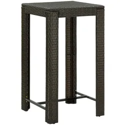 vidaXL 3-tlg. Gartenbar-Set mit Kissen Poly Rattan Braun