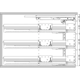Hettich Container-Set Stahl 730 mm schwarz