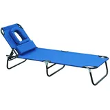 Outsunny Sonnenliege 190 x 56 x 28 cm blau klappbar