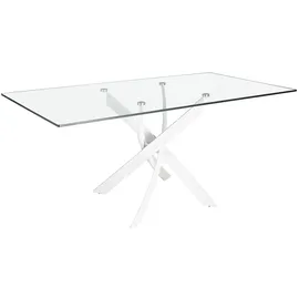 ac angel cerda Esstisch 150 x 75 x 95 cm transparent/weiß
