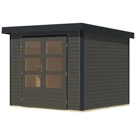 Karibu Gartenhaus Hollywood XL 2,00 x 2,00 m Grau