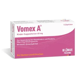 Vomex A Kinder-Suppositorien 40 mg - Bei Übelkeit und Erbrechen 5 St Suppositorien