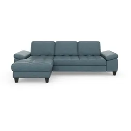 sit&more Ecksofa SIT & MORE "Westham L-Form", bunt (graublau), B:275cm H:88cm T:172cm, 100% Polyester, Sofas, Ecksofa, Recamiere, mit oder ohne Bettfunktion, Bettkasten, Füße wengefarben