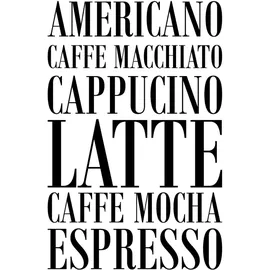 Queence Wanddekoobjekt QUEENCE "Kaffee, Cappucino, Expresso ...", schwarz (schwarz, weiß), B:30cm H:45cm T:0,1cm, Stahl, Wanddekoobjekte, Stahlschild, Blechschild, Spruch, Witzig, Wanddeko, retro, 20x30cm
