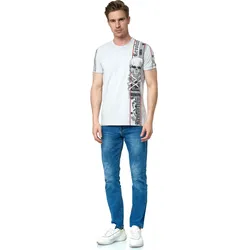 T-Shirt RUSTY NEAL, Herren, Gr. XXL, grau, 100% Baumwolle, bedruckt, casual, normal, Rundhals, Kurzarm, Shirts, im verwaschenen Look