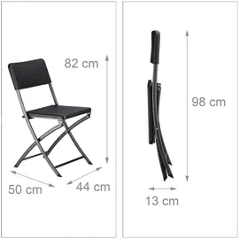 Relaxdays Bastian Set 3-tlg. Tisch Ø 60 x 75,5 cm schwarz klappbar