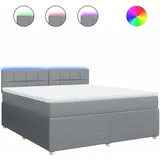 vidaXL Boxspringbett 180 x 200 cm Hellgrau