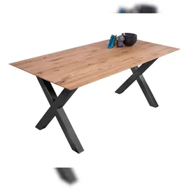 ab:stil.art.moebel Esszimmertisch 200 x 77 x 100 cm beige/schwarz