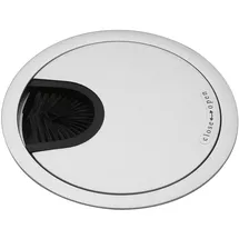 vasalat Kabeldurchgang rund, mit Staubschutzbürste, Zamak silber RAL 9006