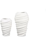 Gilde Casablanca Vase Twist - Porz.weiß glänzend