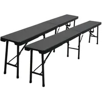 chefgastro Bierbank 180 x 43 x 43 cm Schwarz