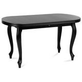 Konsimo Esstisch ausziehbar bis 200cm oval "ALTIS", Schwarz, Furnier, Classic, 200-300x76,5x100 cm - Schwarz