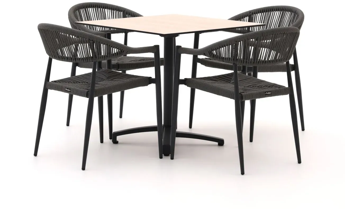 + 10 % Kassenrabatt | Manifesto Belpasso/Canzo 80 cm Gartenmöbel-Set 5-teilig stapelbar klappbar