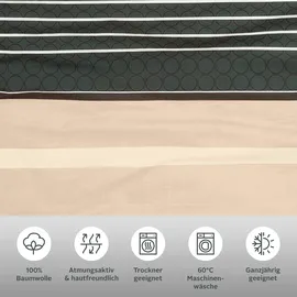 MY HOME Bettwäsche »Circle« 2 tlg. Bettwäsche aus Baumwolle mit Streifen-Design, moderne Bettwäsche, 15903416-0 beige, 1 Stk.,