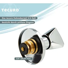 tecuro Hahnoberteil Sanitäroberteil 3/4 Zoll, mit Griff und Rosette, für Unterputz-Ventile - blau/rot - tecuro
