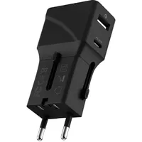 Rolling Square Pocket Travel Adapter Schwarz