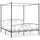 vidaXL Himmelbett-Gestell Grau Metall 200 x 200 cm