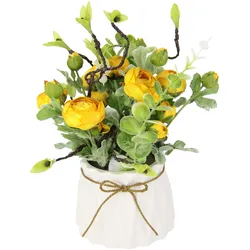 Kunstblume I.GE.A. "Ranunkeln", gelb, B:18cm H:28cm L:18cm, Kunstpflanzen, Im Topf aus Keramik Gesteck Arrangement Künstliche Frühlingsblume