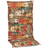 Beo Gartenstuhlauflagen Hochlehner UV-beständig Turin | Made in EU Premium-Qualität | Hochlehner Auflagen waschbar | Atmungsaktive Stuhlauflagen Hochlehner mit Buntem Sardinien-Muster, Sardinien Be130