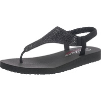 Skechers Damen Meditation Rock Crown Knöchelriemchen Sandalen, Black Mitobuck/Rhinestone Trim, 36 EU - 36 EU