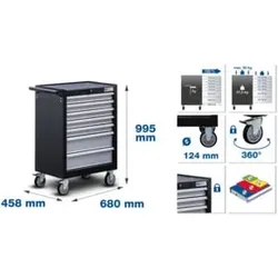 BGS Werkstattwagen 7 Schubladen leer Obere Platte belastbar bis 50 kg