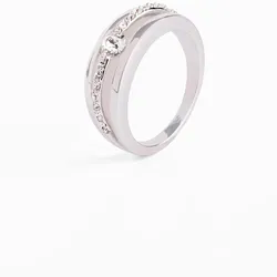 bonprix Ring veredelt mit Glaskristallen, silber, 21