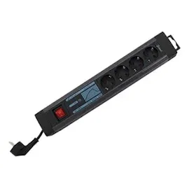 REV Ritter Steckdosenleiste 2,5 m Schwarz 4 St.