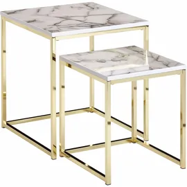 Wohnling Beistelltisch Weiß MDF 45 x 45 x 50 cm