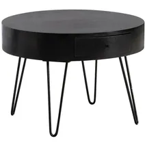 KADIMA DESIGN Couchtisch 60x60x43 cm Mango Massivholz Metall Sofatisch, Design | Gr.: onesize