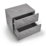 Juskys Wandschrank Nachttisch hängend Holz 40x29x30 cm - 2 Schubladen Wandmontage - Nachtkommode stabil - Nachtschrank Grau