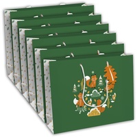 Clairefontaine 6x Geschenktasche Fuchs, 37,3x11,8x27,5cm Grün X-30867-6C