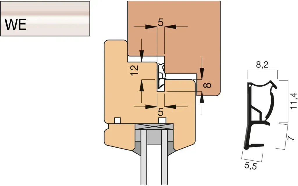 Fensterdichtung AFK2037 / Kurzbund -  weiß