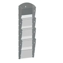Wand-Plastikhalter für Prospekte - 1x4 A5, grau