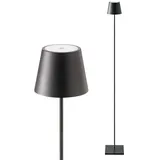 SIGOR LED Stehlampe Stilvolle Nuindie Akku-Stehleuchte, LED fest integriert, Warmweiß, Extra Warmweiß, Leselampe schwarz