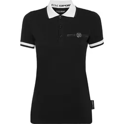 PLEIN SPORT Damen Polo BASIC, Schwarz, S