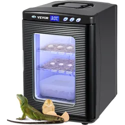 VEVOR Brutapparat Reptilieneier Inkubatoren 25L Labor Kühlung Heizung 5-42°C 220V für Bruteier Schwarz