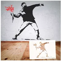 LaserCad Schablonen BANKSY Streetart (B010, Flower Thrower, DIN A2)