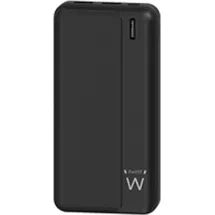 ewent EW1163, 20000 mAh, Lithium Polymer (LiPo), Schwarz - Schwarz
