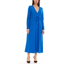 Aniston CASUAL Damen Sommer-Kleid Maxi-Kleid Langarm-Kleid 49417724 Blau - 44