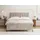 WFL GROUP BOXBETT Allen mit Bettkasten – Polsterbett 200 x 200 cm mit H4 Taschenfederkern Matratze & 5 cm Topper – Stauraumbett mit hohem Kopfteil & Metallfüße – Samt Beige