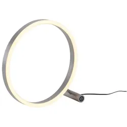 JUST LIGHT LED-Tischleuchte »RITUS«, rund, aluminium - grau