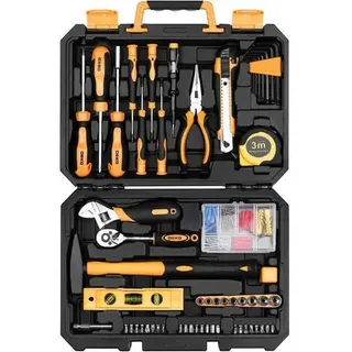 Werkzeugkoffer Bestückt Handwerkzeug Werkstatt DIY 138-tlg Gelb