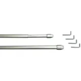 INDEKO Scheibenstange INDEKO "Scheibenstange ausziehbar 1-läufig, 2 Stück" Gr. 2, silber (edelstahlfarben, silberfarben), Ø:11mm, Eisen, Gardinenstangen