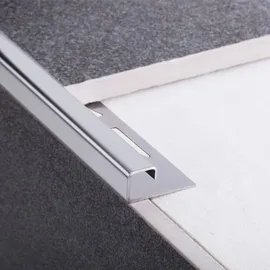 tktrading24 10x Quadrat-Profil Edelstahlschiene Fliesenschiene Fliesenprofil L250cm 10mm gebürstet