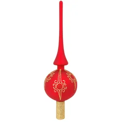 Krebs Glas Lauscha Rot matt 28cm Designer-Baumspitze aus Glas, mundgeblasen und handdekoriert
