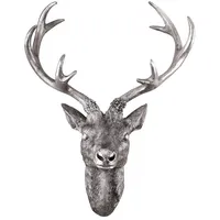 INDA-EXCLUSIV Hirschkopf Geweih 20x12x30cm Silber-DMC8030SI