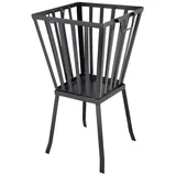 degawo Quadratischer Feuerkorb aus Weichstahl – mit beweglichen Griffen, schwarz,