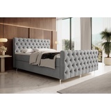 yourhouse24 Boxspringbett Chester Plus (Bonell-Matratze und Topperr), mit zwei Bettkästen - Monolith 84