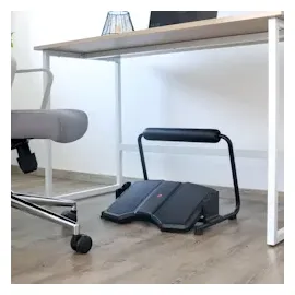 HJH Office Fußstütze PODI F Kunststoff Schwarz ergonomische Fußablage höhenverstellbar & neigbar, inkl. Beinablage, 830111